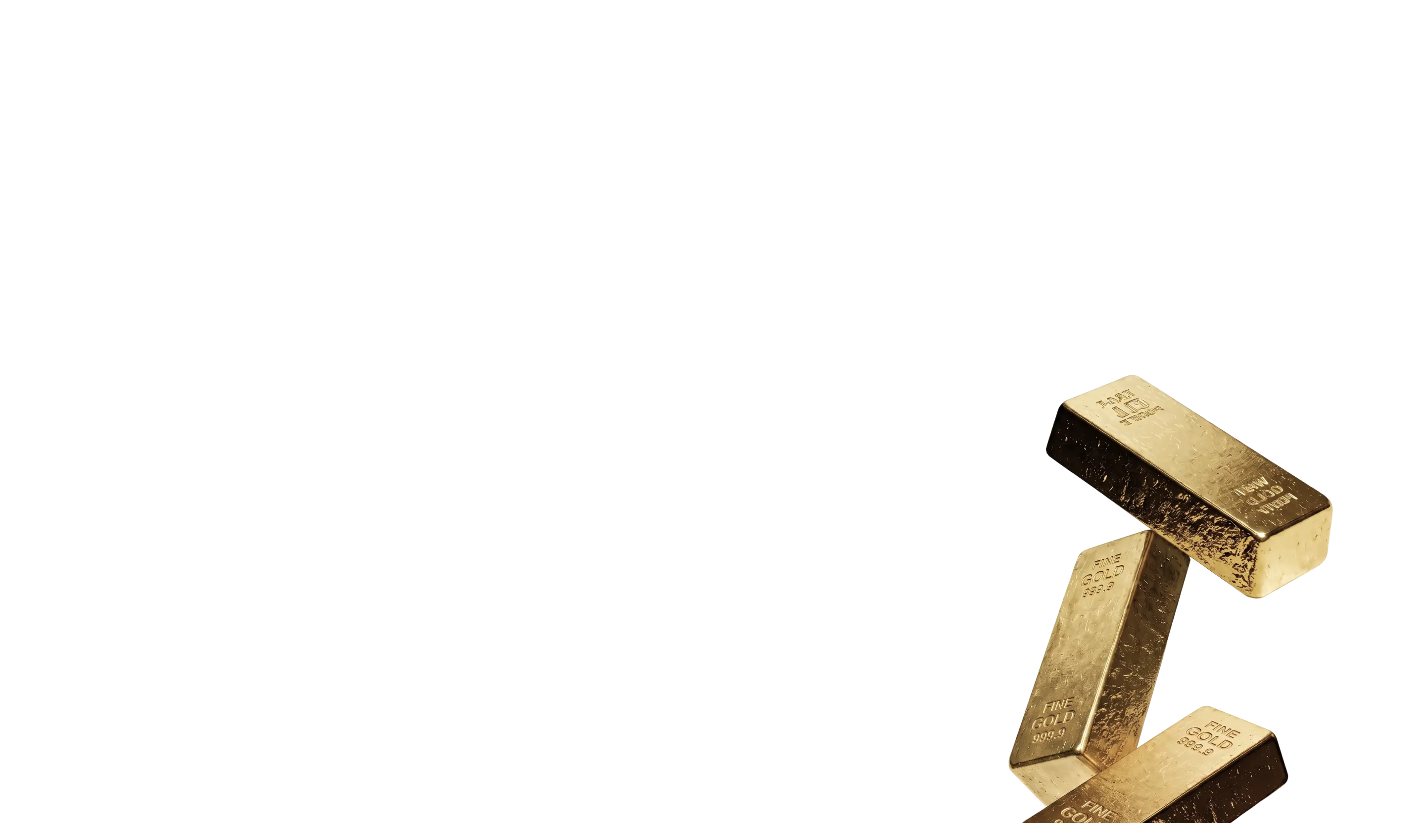 three gold bullion bars