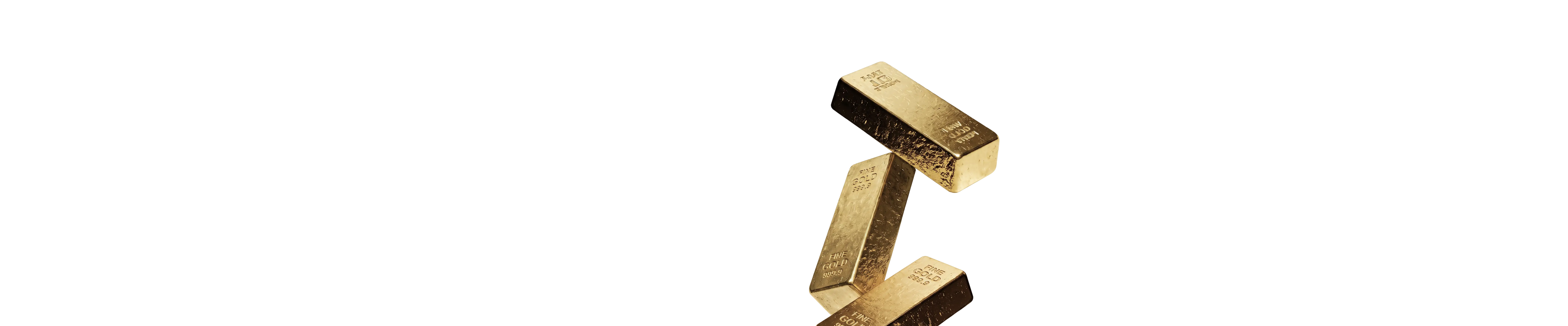 three gold bullion bars